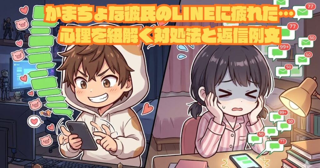 かまちょな彼氏のLINEに疲れた…心理を紐解く対処法と返信例文アイキャッチ