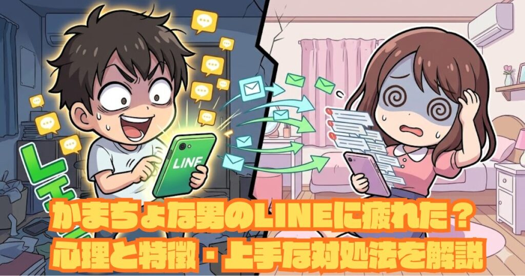 かまちょな男のLINEに疲れた？心理と特徴・上手な対処法を解説アイキャッチ