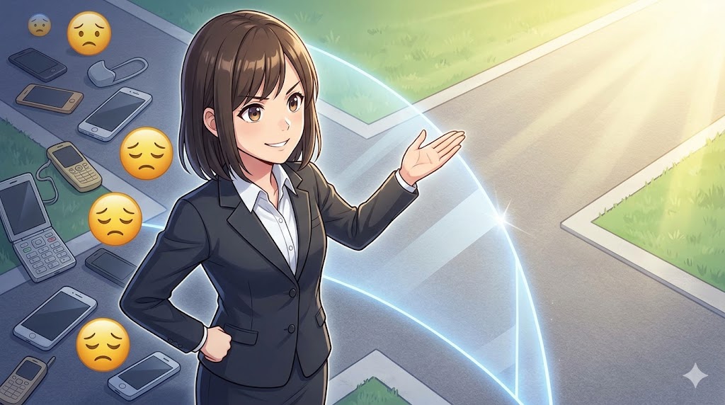 毅然とした態度で境界線を引き、自分自身の進むべき道を示す日本人女性