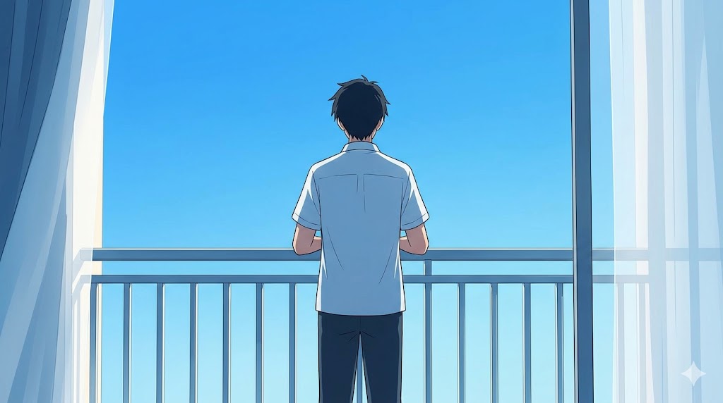 自分自身の人生と心の健康を取り戻し、明るい未来を見つめる男性