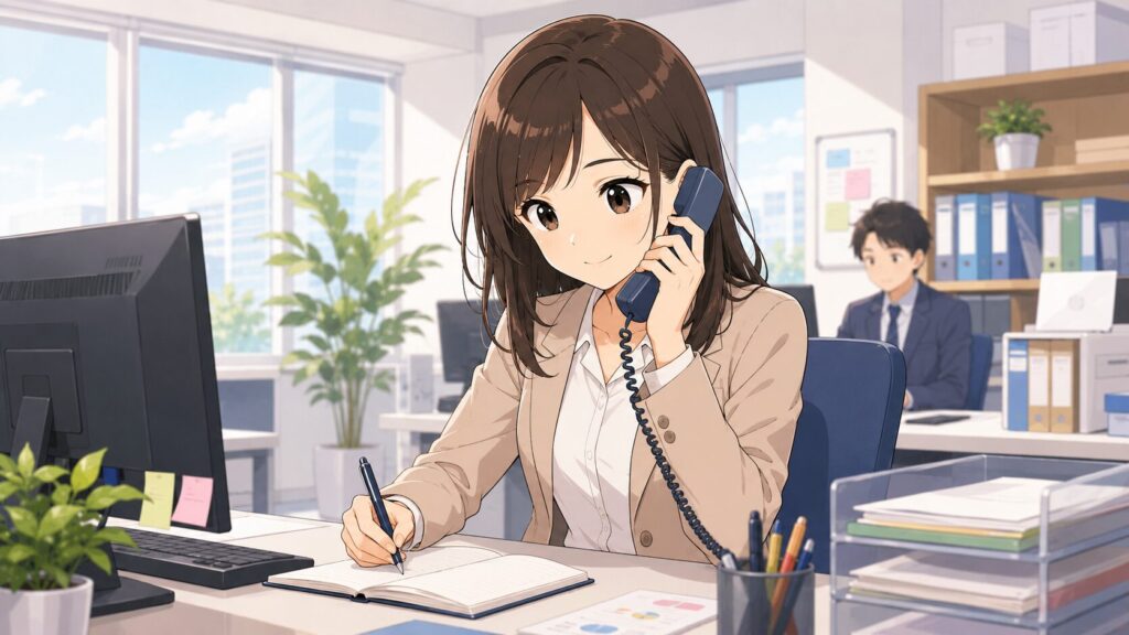 オフィスで冷静に仕事の対応をする