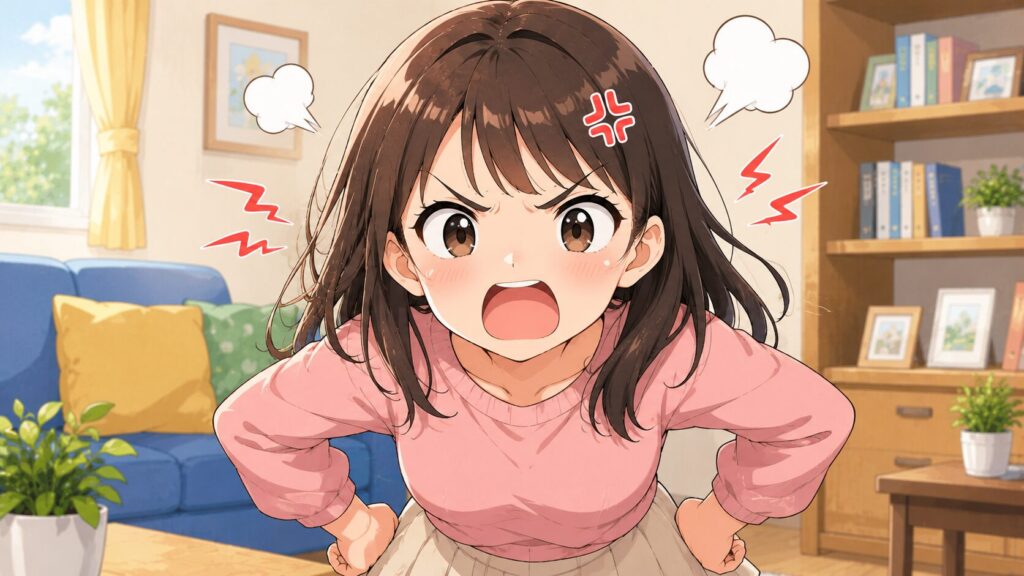 怒りや不満をあらわにする