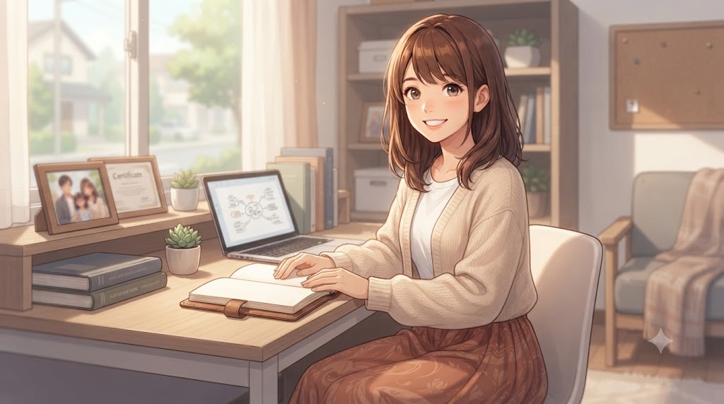 自分で自分を認め、自己肯定感を高めて前向きな気持ちになっている